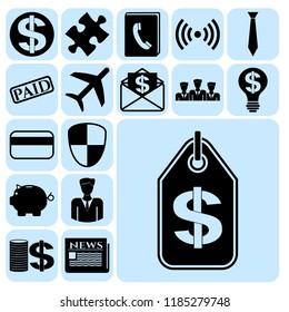 Set of 17 business icons, high quality. Collection. Amazing desing. Vector Illustration.