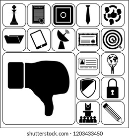 Set of 17 business icons, high quality. Collection. Detailed design. Vector Illustration.