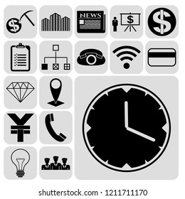 Set of 17 business icons, high quality. Collection. Amazing desing. Vector Illustration.