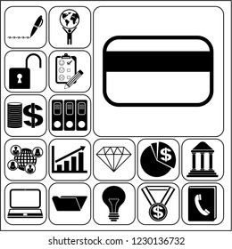 Set of 17 business icons, high quality. Collection. Amazing desing. Vector Illustration.
