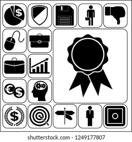 Set of 17 business icons, high quality. Collection. Detailed design. Vector Illustration.