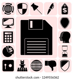 Set of 17 business icons, high quality. Collection. Flat design. Vector Illustration.