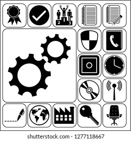 Set of 17 business icons, high quality. Collection. Detailed design. Vector Illustration.