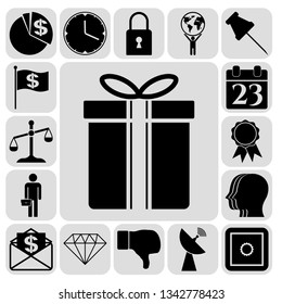 Set of 17 business icons, high quality. Collection. Detailed design. Vector Illustration.