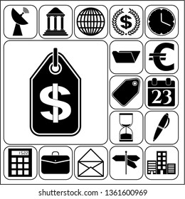 Set of 17 business icons, high quality. Collection. Amazing desing. Vector Illustration.