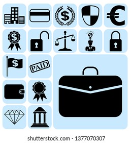 Set of 17 business icons, high quality. Collection. Detailed design. Vector Illustration.