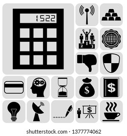 Set of 17 business icons, high quality. Collection. Amazing desing. Vector Illustration.