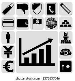 Set of 17 business icons, high quality. Collection. Amazing desing. Vector Illustration.