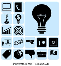 Set of 17 business icons, high quality. Collection. Flat design. Vector Illustration.