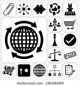 Set of 17 business icons, high quality. Collection. Amazing desing. Vector Illustration.