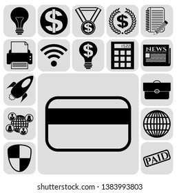 Set of 17 business icons, high quality. Collection. Flat design. Vector Illustration.