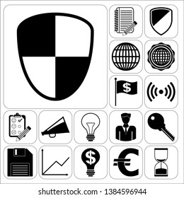 Set of 17 business icons, high quality. Collection. Flat design. Vector Illustration.