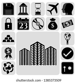 Set of 17 business icons, high quality. Collection. Detailed design. Vector Illustration.