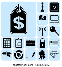 Set of 17 business icons, high quality. Collection. Amazing desing. Vector Illustration.