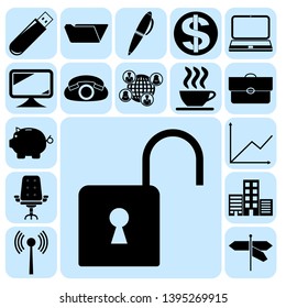 Set of 17 business icons, high quality. Collection. Detailed design. Vector Illustration.