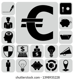 Set of 17 business icons, high quality. Collection. Amazing desing. Vector Illustration.