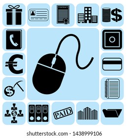 Set of 17 business icons, high quality. Collection. Flat design. Vector Illustration.