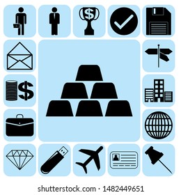 Set of 17 business icons, high quality. Collection. Amazing desing. Vector Illustration.