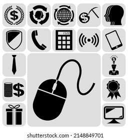 Set of 17 Business icons, high quality. Detailed design. 
