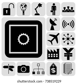 Set of 17 business icons, high quality. Collection. Flat design. Vector Illustration.