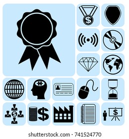 Set of 17 business icons, high quality. Collection. Amazing desing. Vector Illustration.