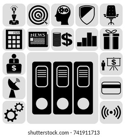 Set of 17 business icons, high quality. Collection. Amazing desing. Vector Illustration.