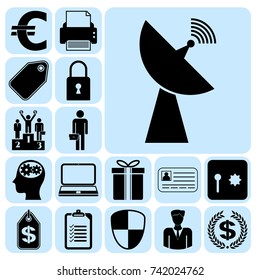 Set of 17 business icons, high quality. Collection. Flat design. Vector Illustration.