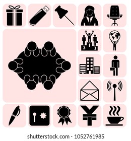   Set of 17 business icons, pictograms, symbols. Collection. Amazing desing. Vector Illustration.
