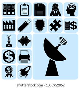  Set of 17 business icons, pictograms, symbols. Collection. Detailed design. Vector Illustration.