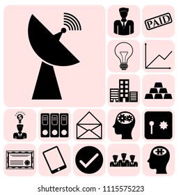  Set of 17 business icons, pictograms, symbols. Collection. Amazing desing. Vector Illustration.