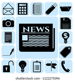 Set of 17 business icons, pictograms, symbols. Collection. Amazing desing. Vector Illustration.