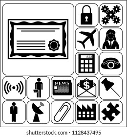 Set of 17 business icons, pictograms, symbols. Collection. Amazing desing. Vector Illustration.