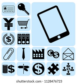 Set of 17 business icons, pictograms, symbols. Collection. Detailed design. Vector Illustration.