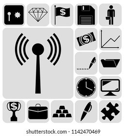 Set of 17 business icons, pictograms, symbols. Collection. Amazing desing. Vector Illustration.