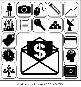 Set of 17 business icons, pictograms, symbols. Collection. Amazing desing. Vector Illustration.