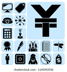 Set of 17 business icons, pictograms, symbols. Collection. Detailed design. Vector Illustration.