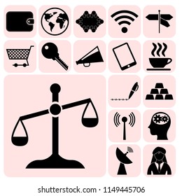 Set of 17 business icons, pictograms, symbols. Collection. Amazing desing. Vector Illustration.