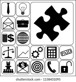 Set of 17 business icons, pictograms, symbols. Collection. Detailed design. Vector Illustration.