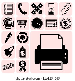 Set of 17 business icons, pictograms, symbols. Collection. Detailed design. Vector Illustration.