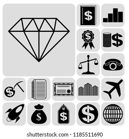 Set of 17 business icons, pictograms, symbols. Collection. Amazing desing. Vector Illustration.