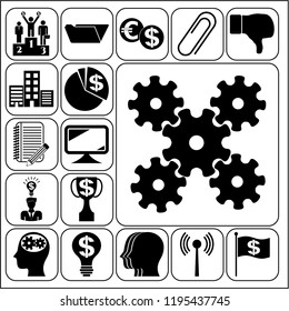 Set of 17 business icons, pictograms, symbols. Collection. Amazing desing. Vector Illustration.