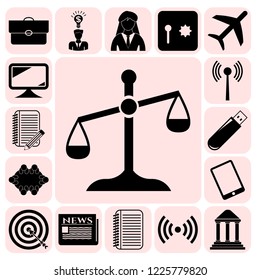 Set of 17 business icons, pictograms, symbols. Collection. Detailed design. Vector Illustration.
