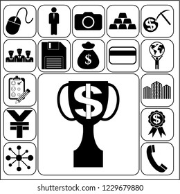 Set of 17 business icons, pictograms, symbols. Collection. Amazing desing. Vector Illustration.