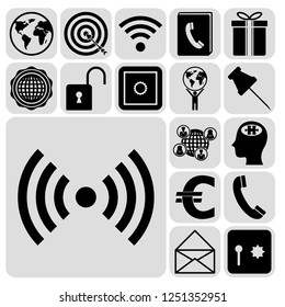 Set of 17 business icons, pictograms, symbols. Collection. Flat design. Vector Illustration.