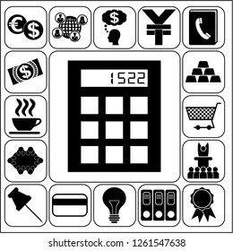 Set of 17 business icons, pictograms, symbols. Collection. Amazing desing. Vector Illustration.