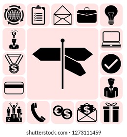 Set of 17 business icons, pictograms, symbols. Collection. Amazing desing. Vector Illustration.