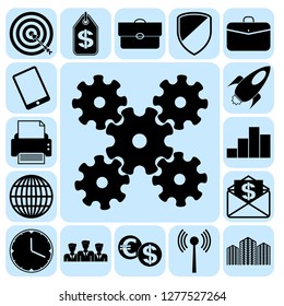 Set of 17 business icons, pictograms, symbols. Collection. Amazing desing. Vector Illustration.