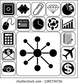 Set of 17 business icons, pictograms, symbols. Collection. Amazing desing. Vector Illustration.