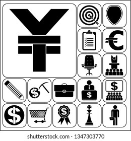 Set of 17 business icons, pictograms, symbols. Collection. Amazing desing. Vector Illustration.