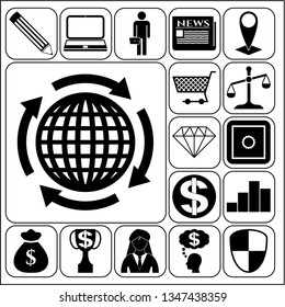 Set of 17 business icons, pictograms, symbols. Collection. Amazing desing. Vector Illustration.